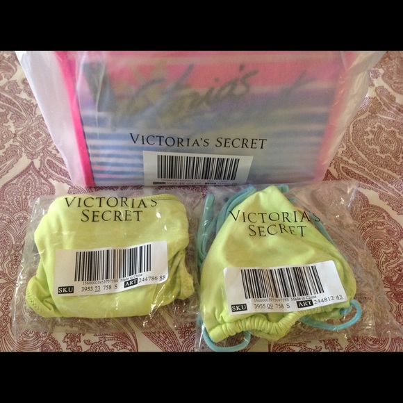 NWT 2 PC Victoria's Secret Soft Lime Ring Bikini - Picture 7 of 7